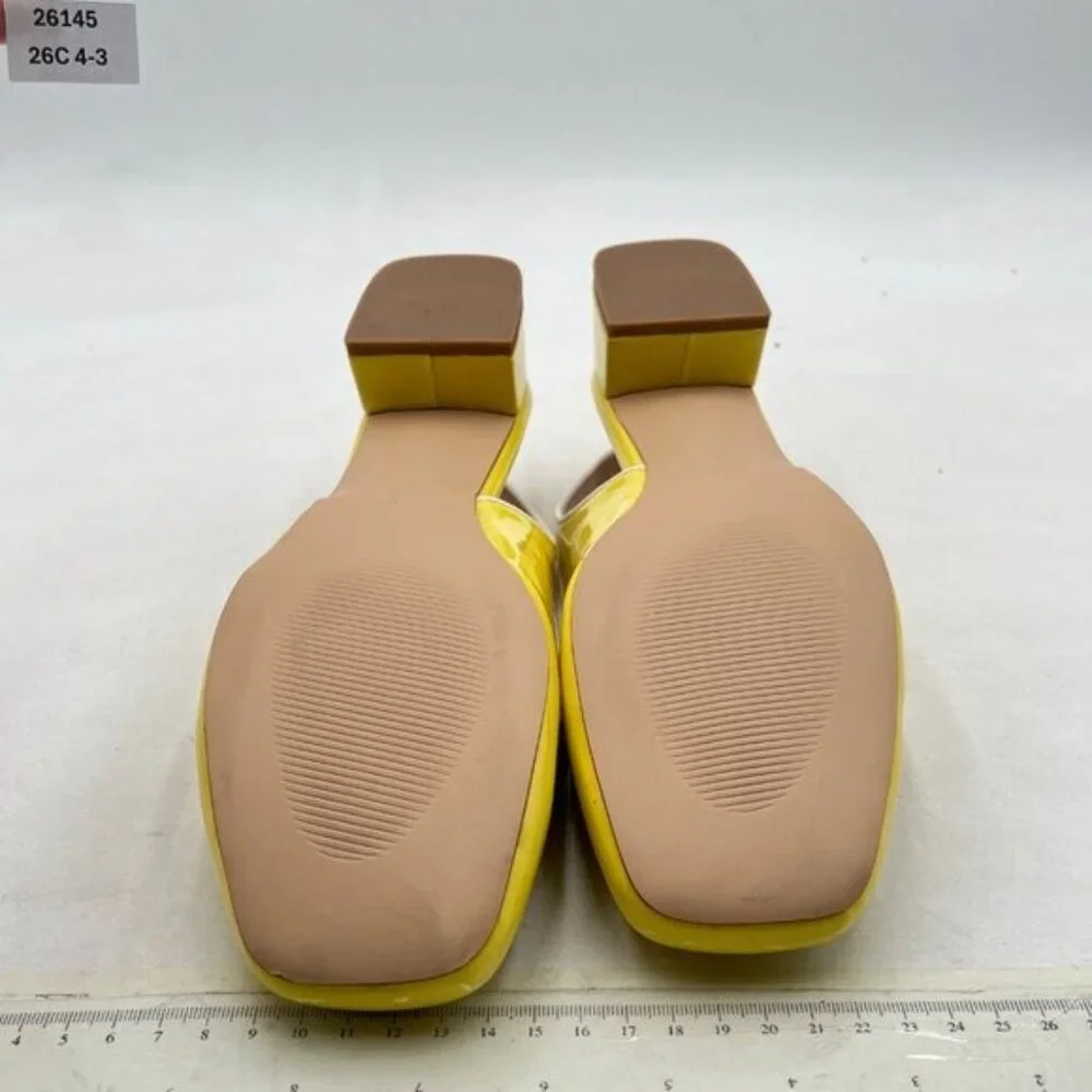YDN Yellow Patent Slingback Block Heel Loafer